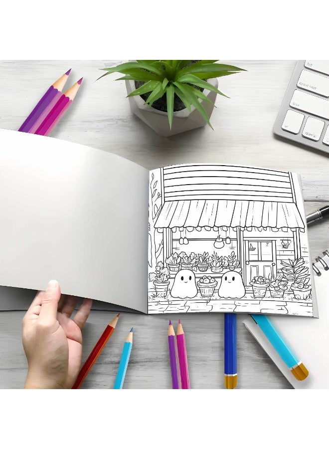 Capstro Bold & Easy Coloring Book for Kids – Cute, Simple Designs for Relaxing Creative Play | Large Illustration Art Book for Children – Cute Horror Theme - Image 2